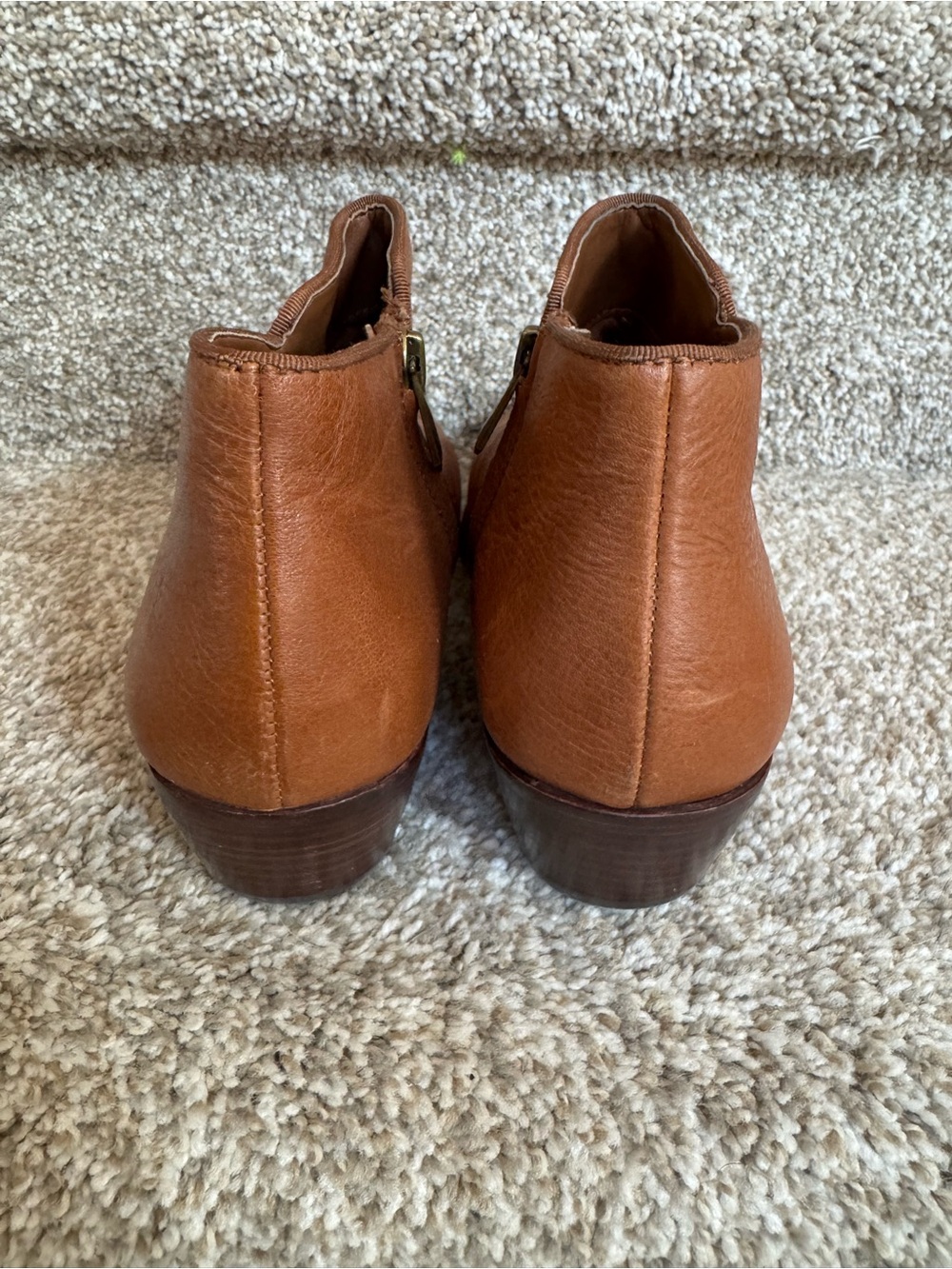 Sam Edelman Cognac Brown Ankle Boots Size 7.5 - Picture 4 of 7